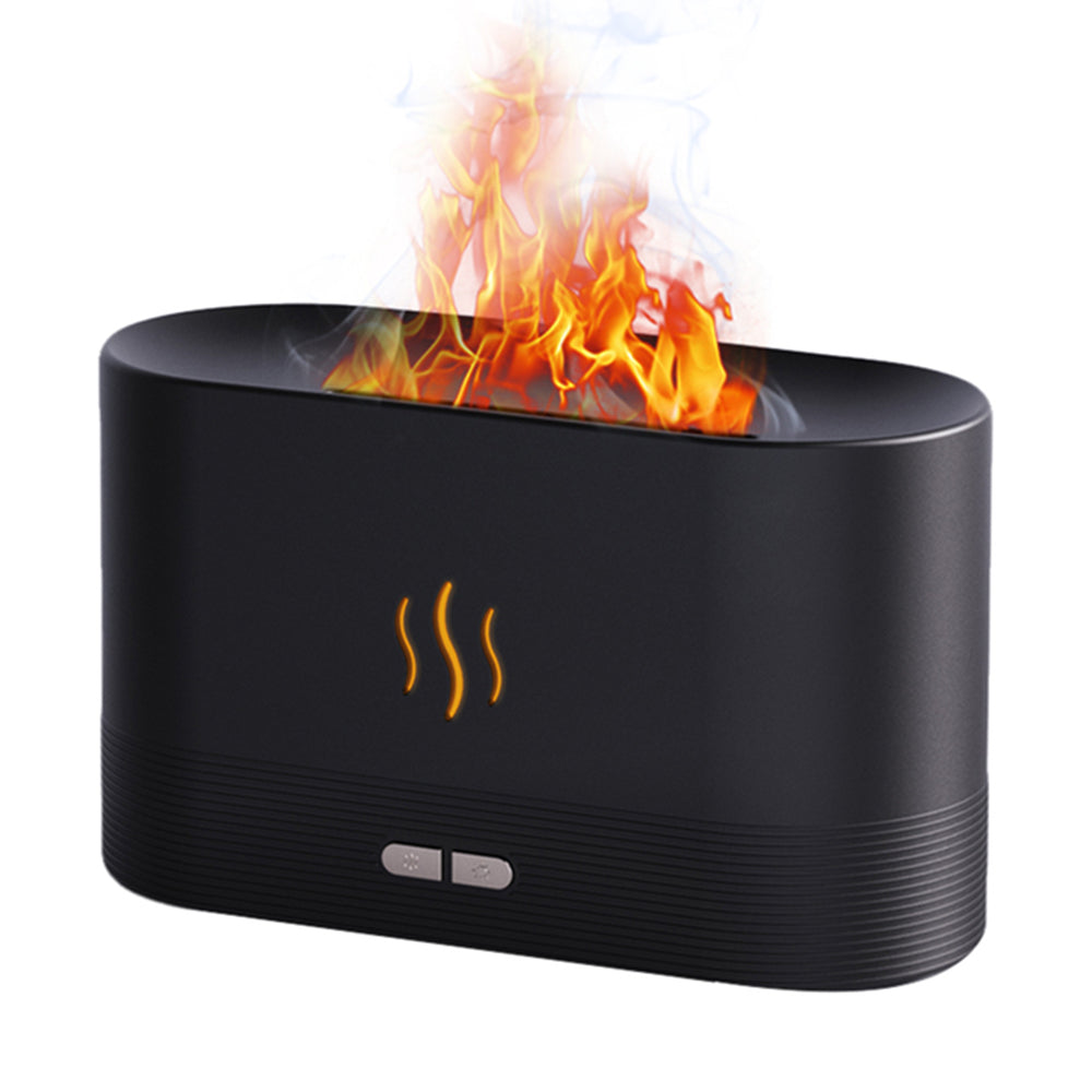 Black diffuser with flames on a white background