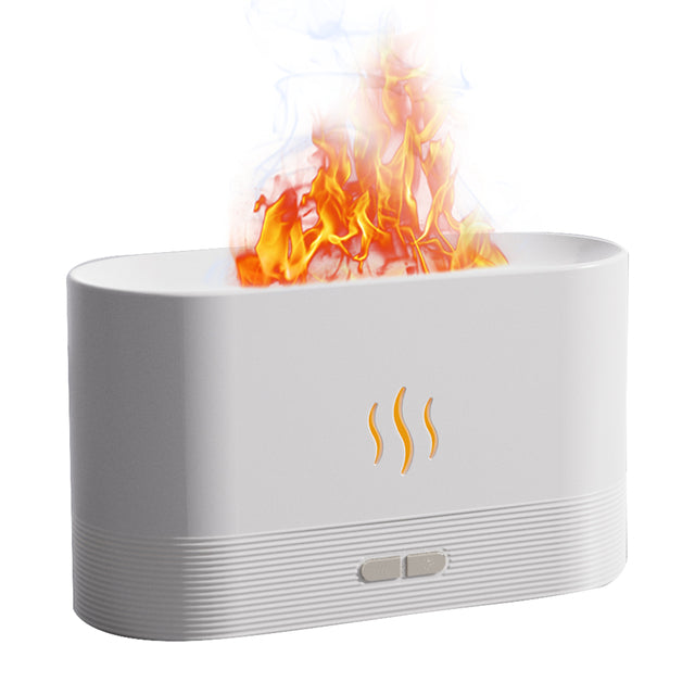 White diffuser with flames on a white background